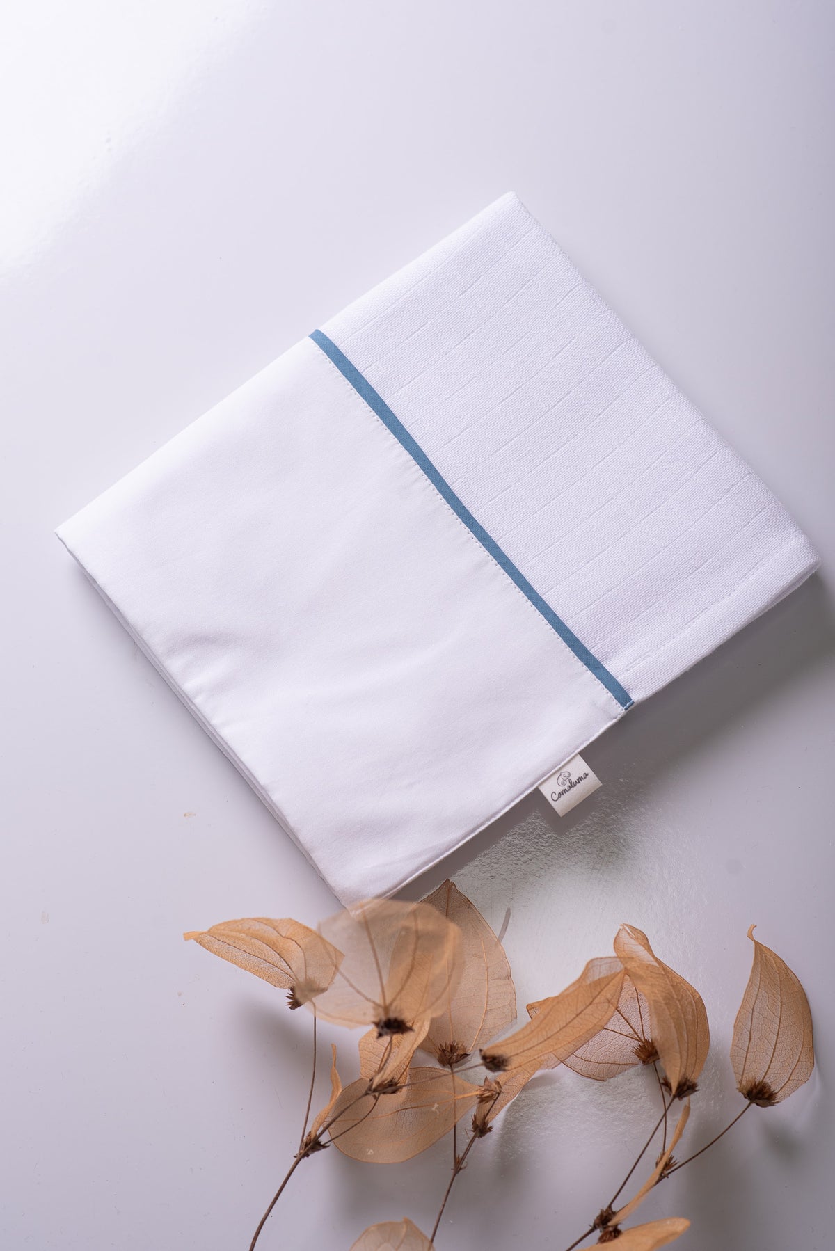 Toalha Fralda Branca Azul Liso