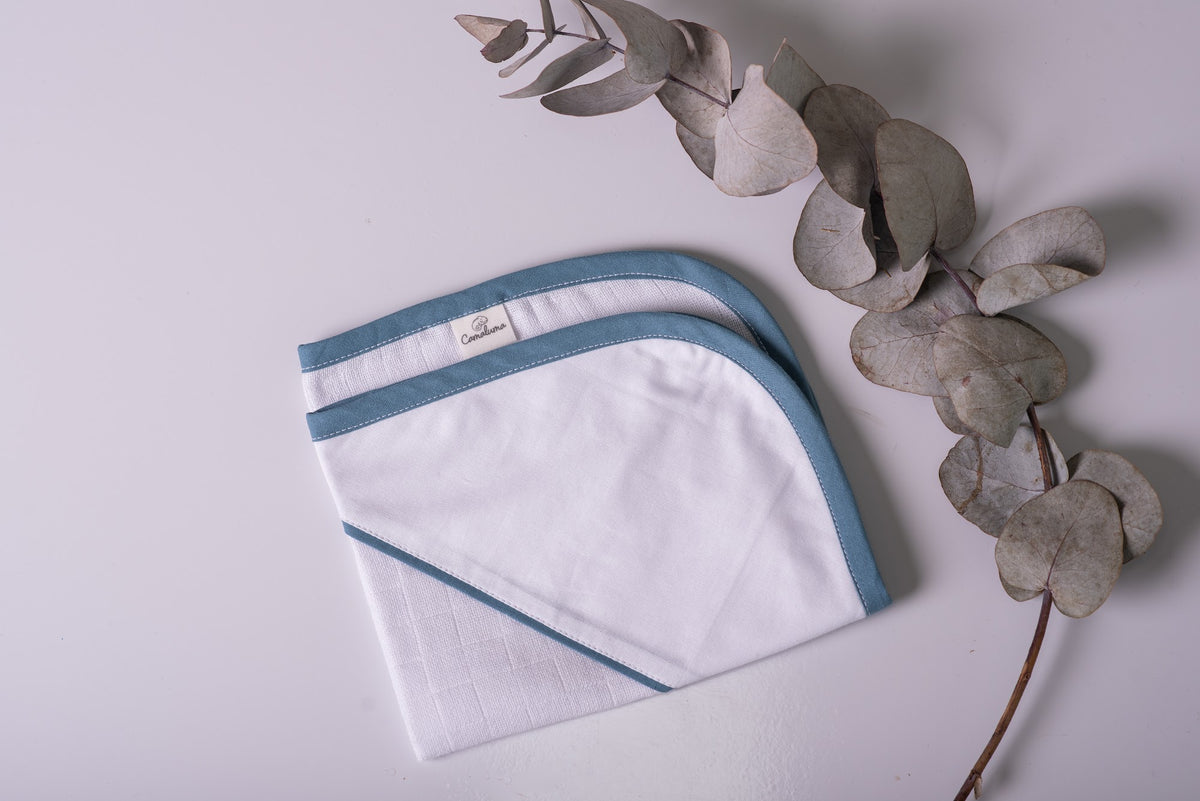 Babinha Slim Branca Azul Liso