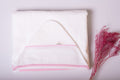 Toalha de Banho com Capuz Branca Rosa Liso