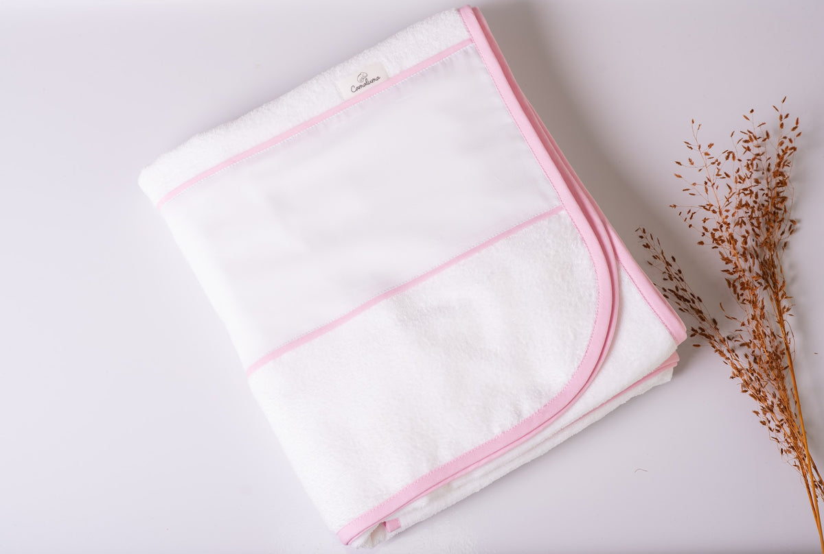 Toalha de Banho Branca Rosa Liso