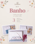 Kit Banho (1 Toalha Capuz + 2 Toalhas Fralda)